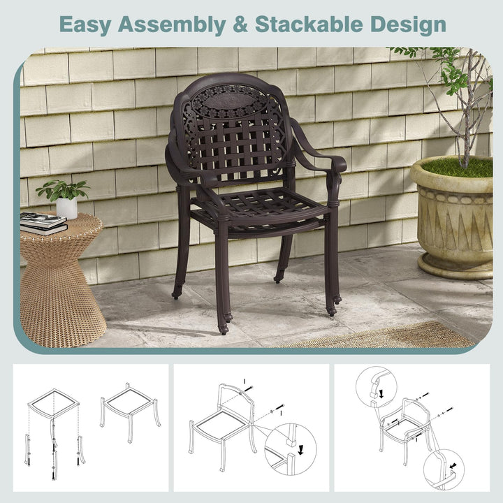 Giantex Stackable Outdoor Chairs Set of 4