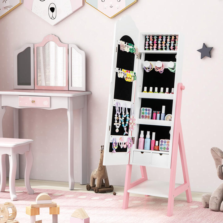 CHARMAID Kids Jewelry Organizer with Full Length Mirror