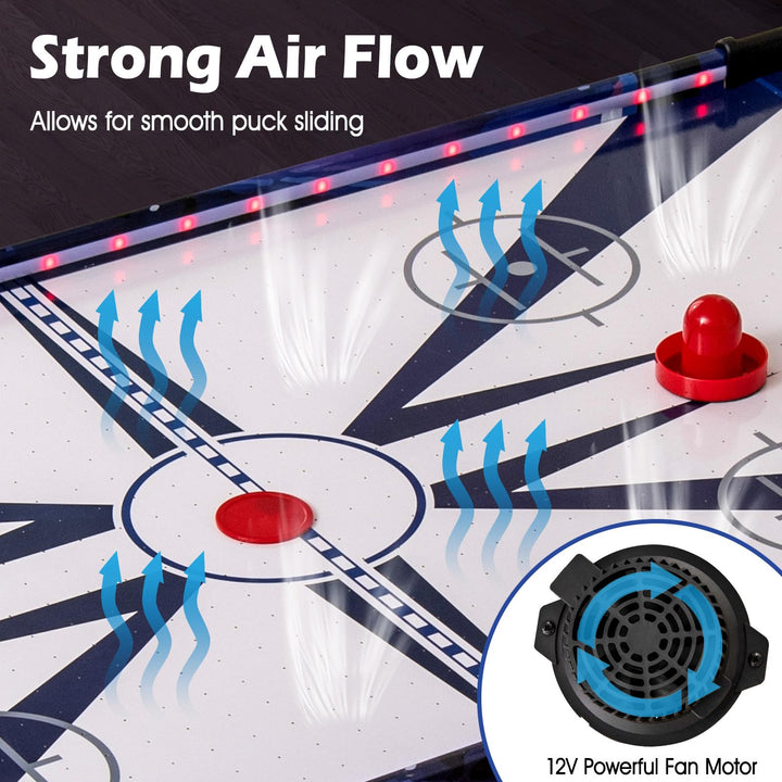 Giantex 54" Air Hockey Table - Arcade Hockey Table Gaming Set w/LED Electronic Scoring & Lights, 2 Pucks, 2 Pushers