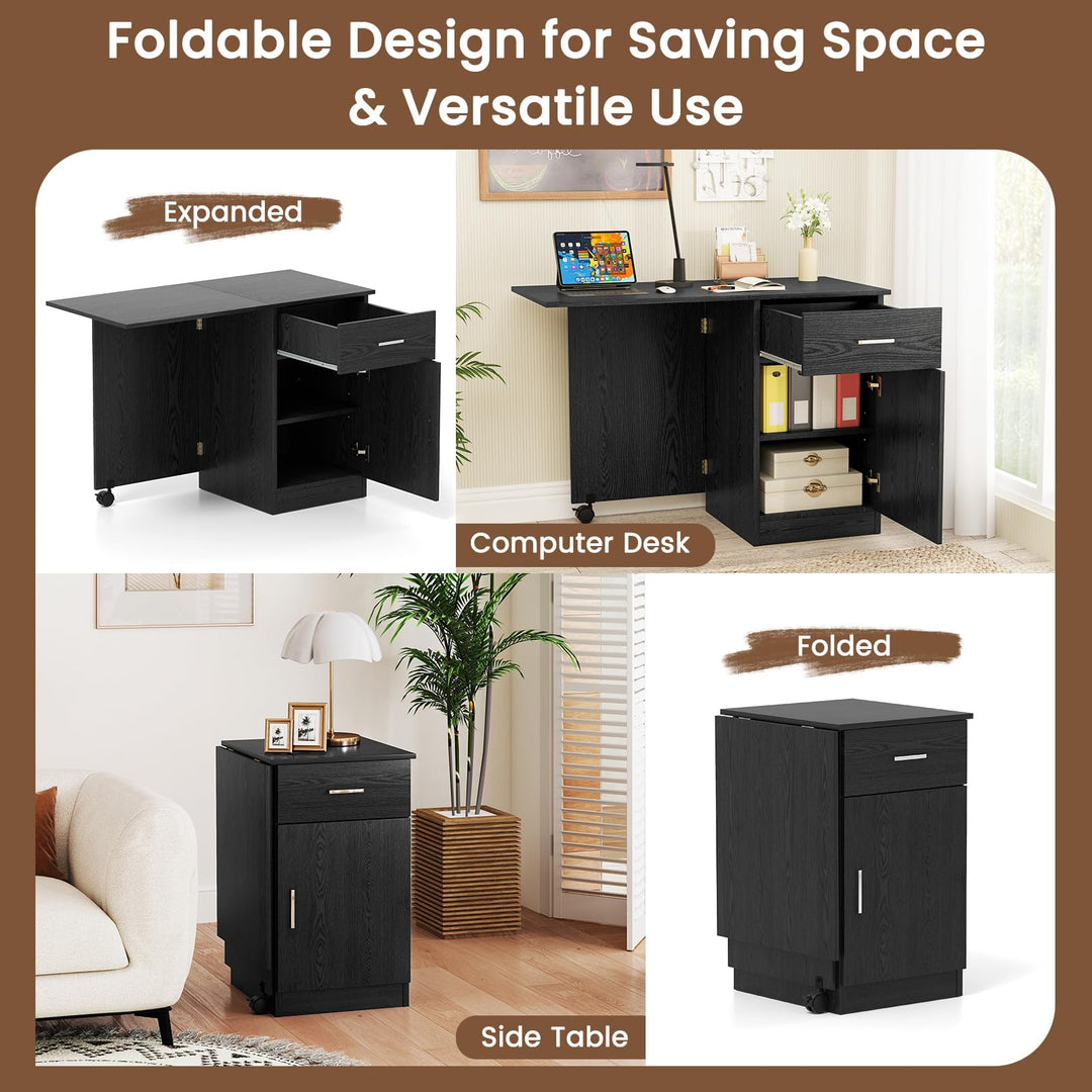 Giantex Folding Computer Desk with Drawer