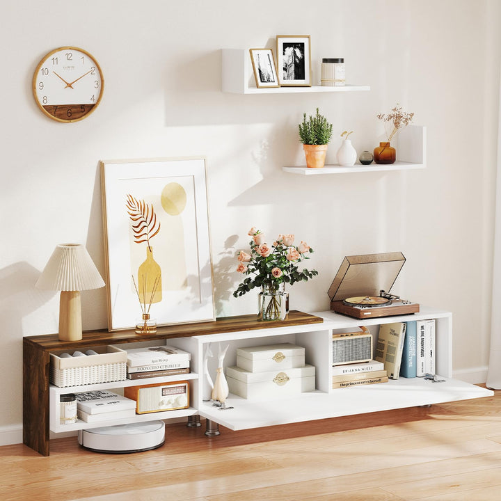 Giantex 80 Inch TV Stand and 2 Floating Shelves Set