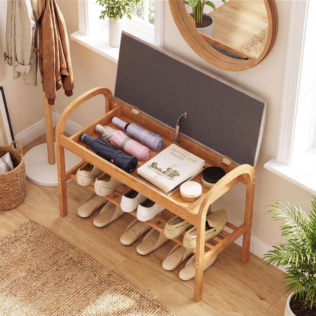 Giantex Shoe Bench with Flip-Top Storage for Hallway