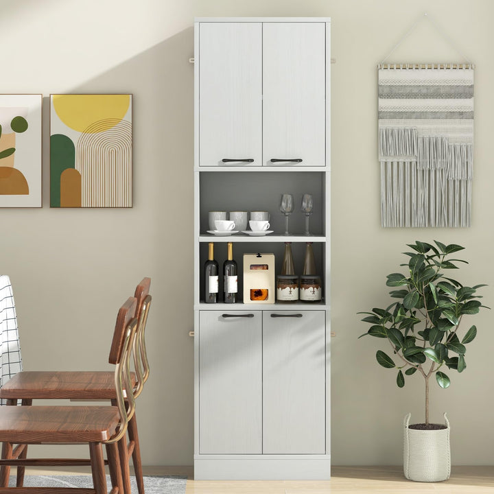 Giantex Kitchen Pantry Cabinet, 75” Tall Freestanding Cupboard with Doors & Shelves