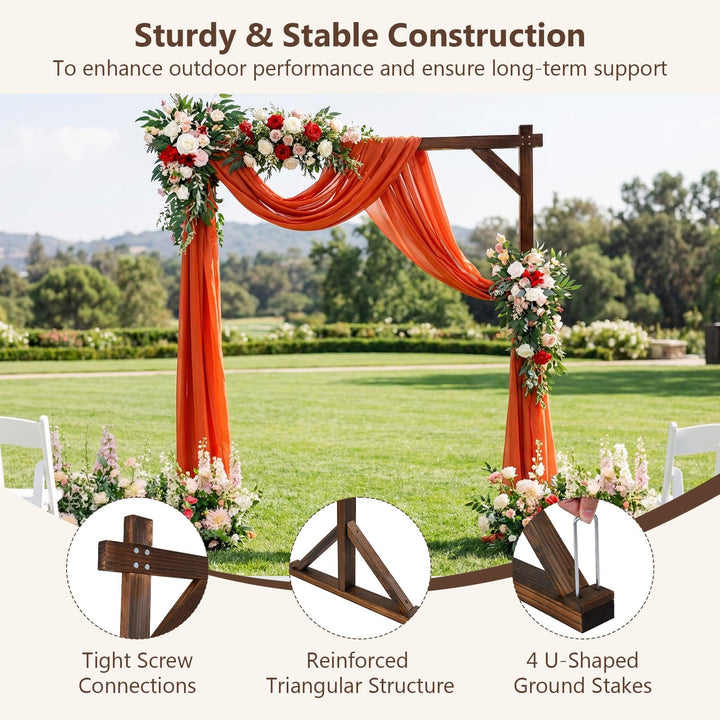 Giantex 87" Wood Wedding Arbor Backdrop Stand with Ground Stakes