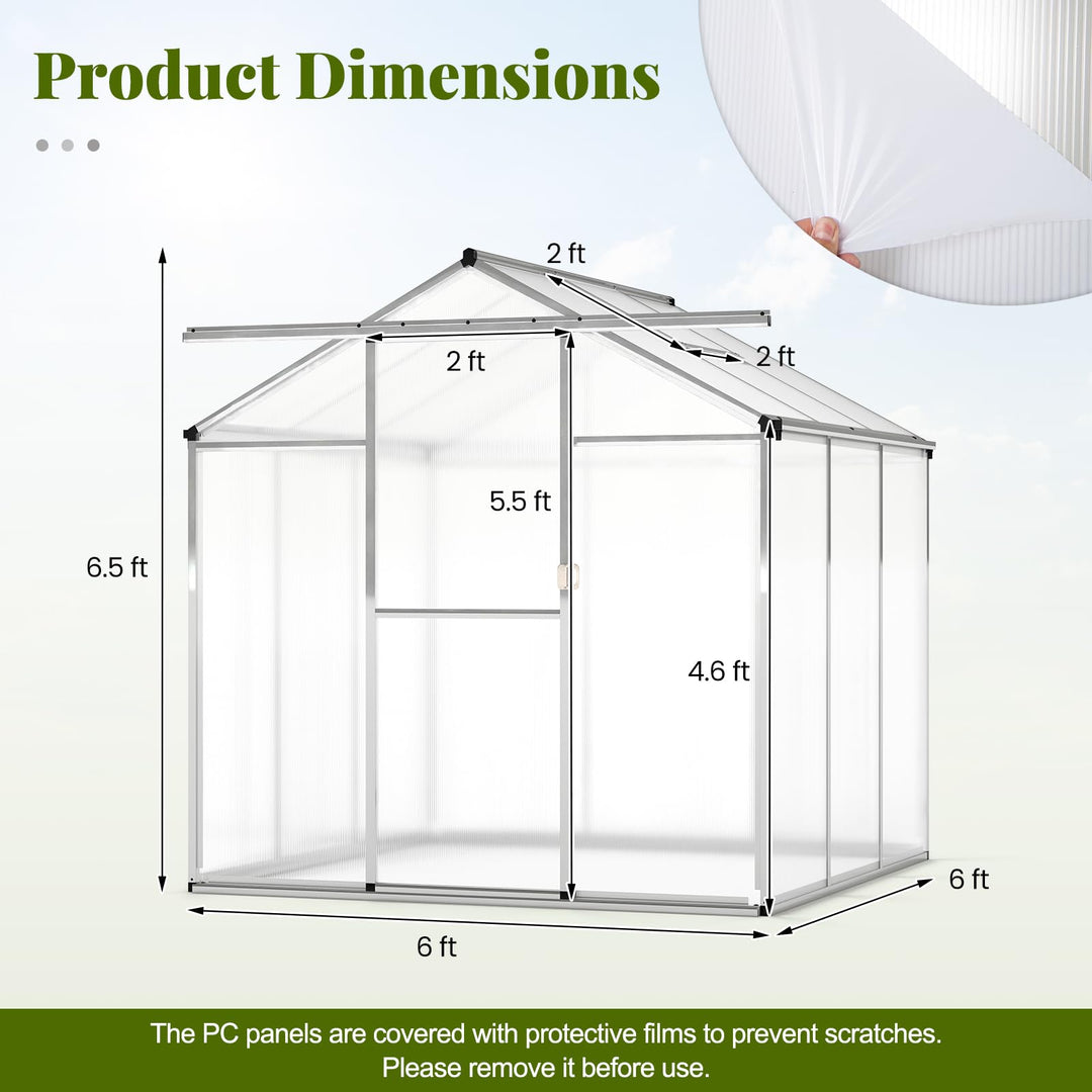 Giantex Outdoor Large Walk-in Green House w/ Rain Gutter