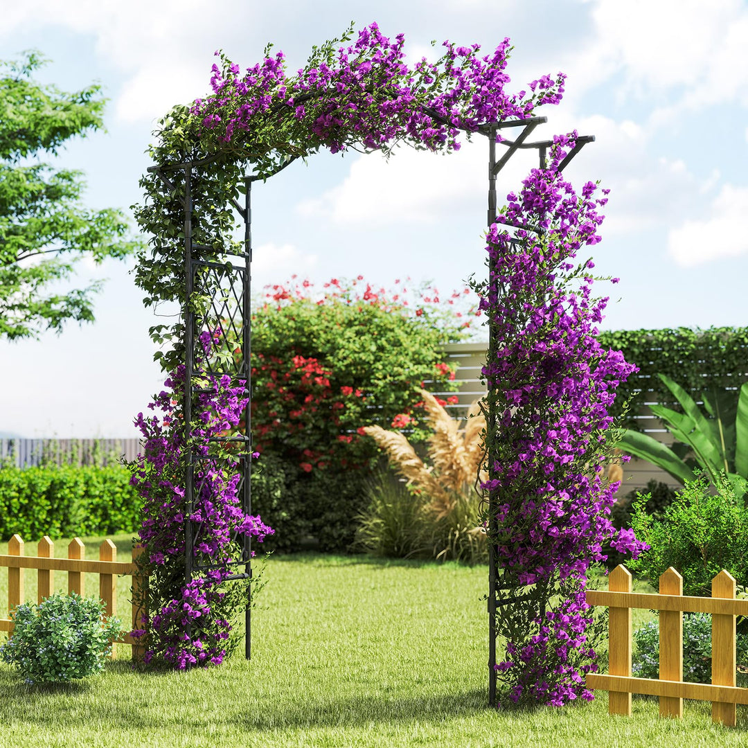Giantex Garden Arch Trellis 67''W x 83''H Metal Arbor