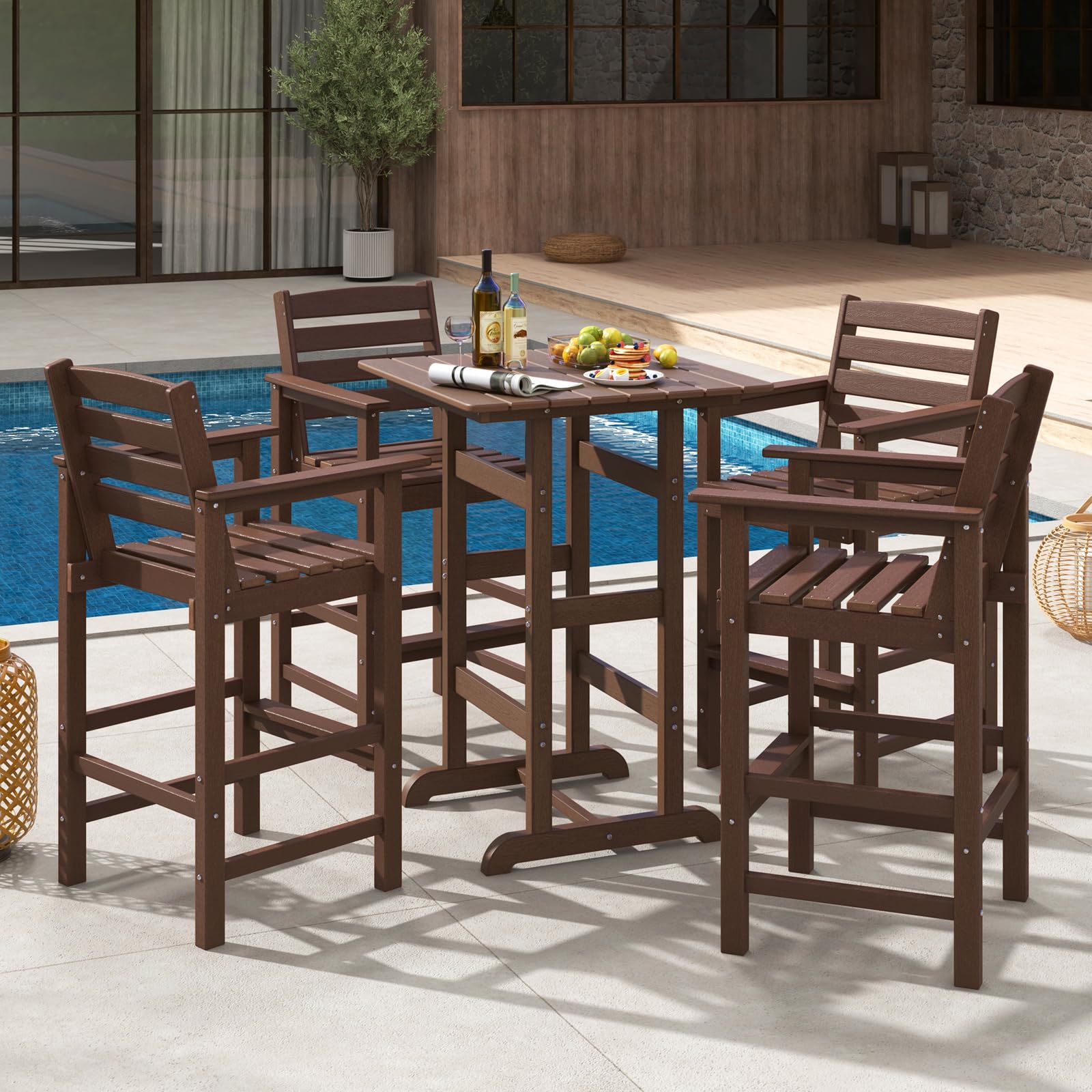 Giantex  42" Height HDPE Square Pub Table