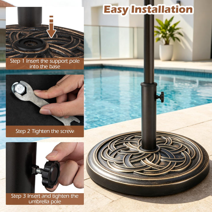GIANTEX Patio Umbrella Base with Metal Holder Fits 1.5"-1.9" Pole