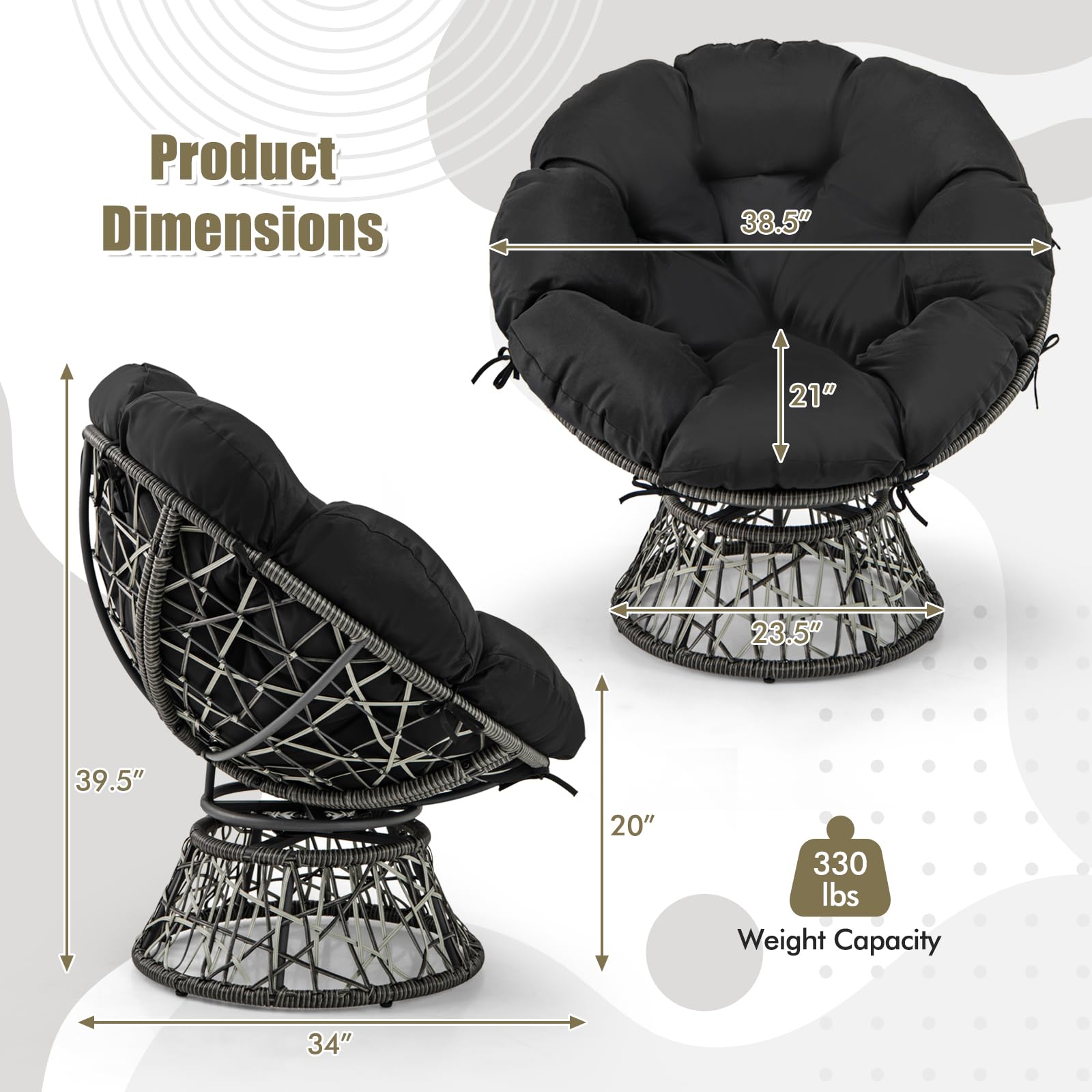 Giantex Swivel Oversized Living Room Chair