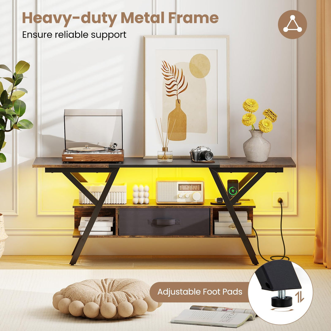 Giantex TV Stand with Power Outlets for 55-65 Inch TV