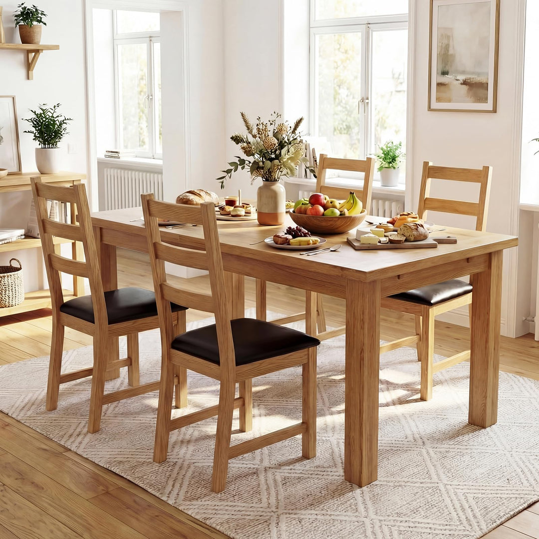 Giantex Farmhouse Kitchen Chairs w/Hollowed Backrest