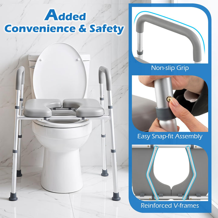 Giantex Raised Toilet Seat for Seniors with Handles