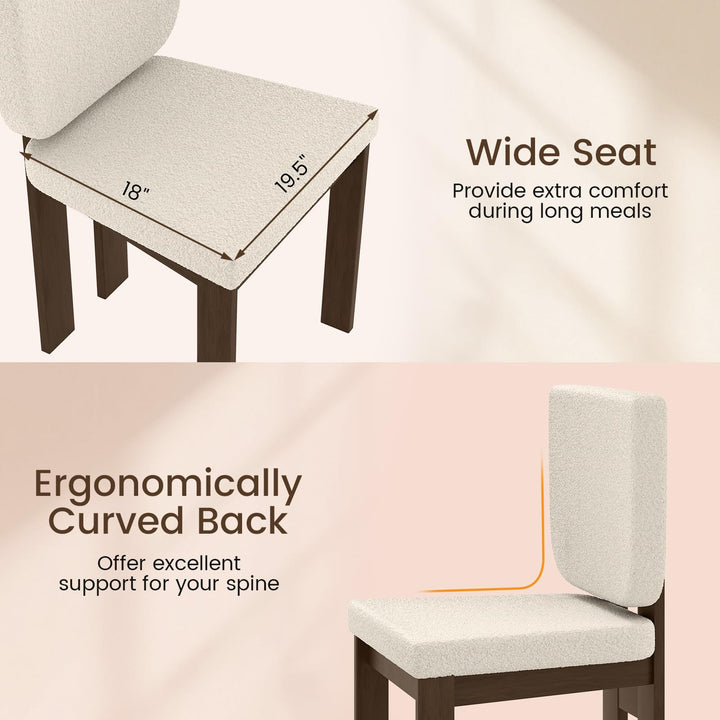 Giantex Soft Sherpa Upholstered Kitchen Dining Room Chairs（2/4）