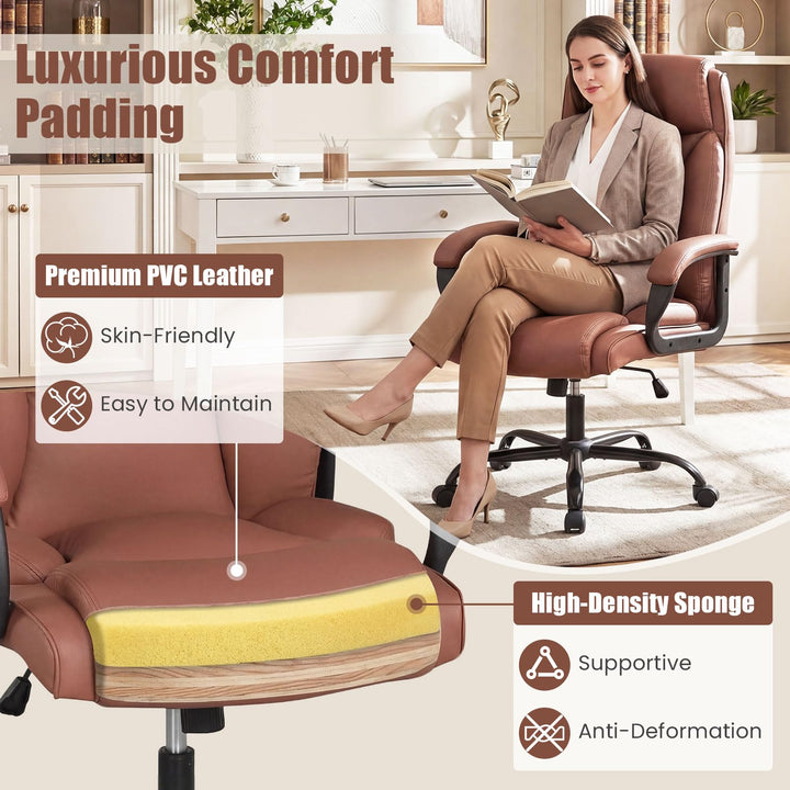 Giantex Executive Office Chair | High Back Ergonomic Home Desk Chair w/Headrest
