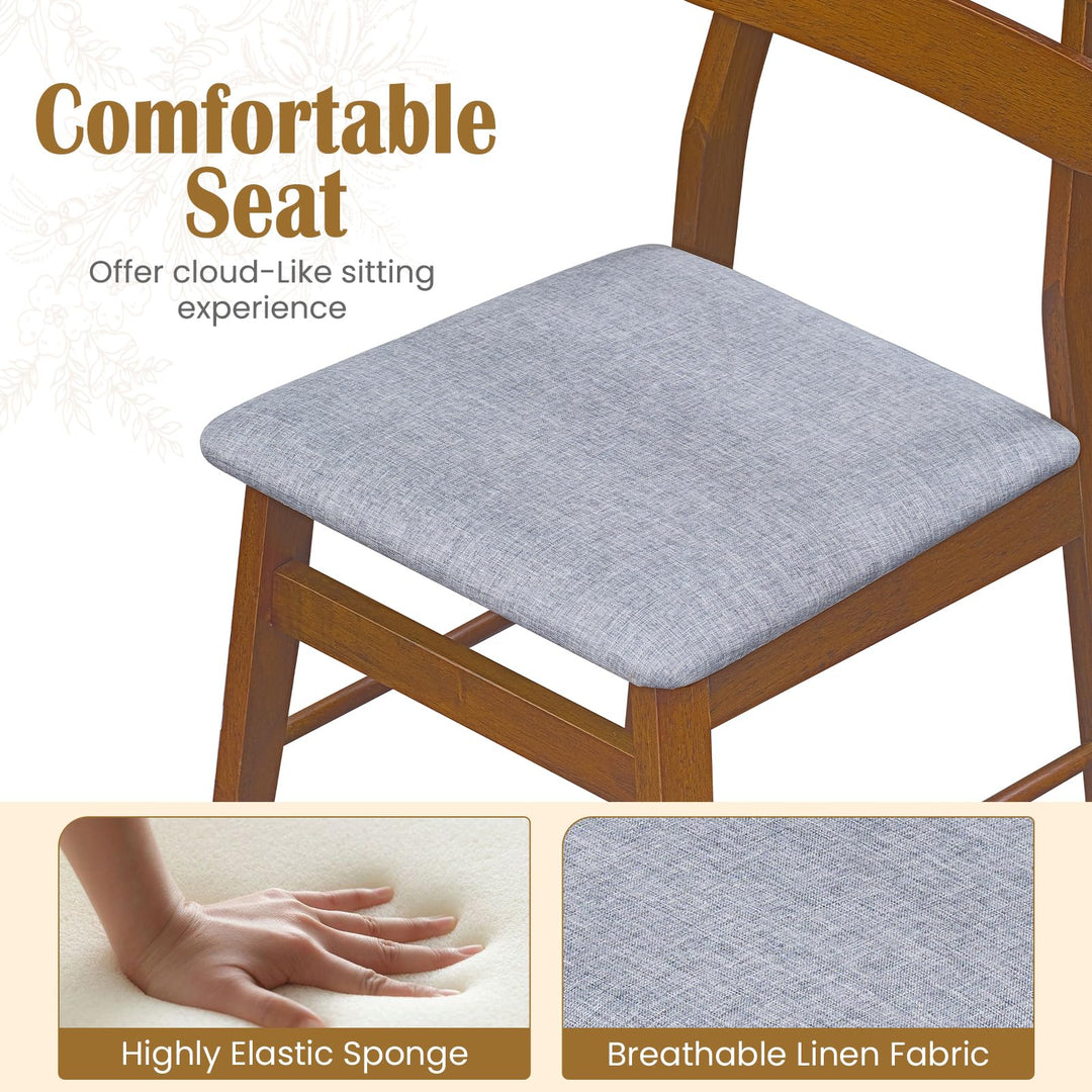 GIANTEX Upholstered Wooden Dining Chairs Set of 2/4 with Padded Seat