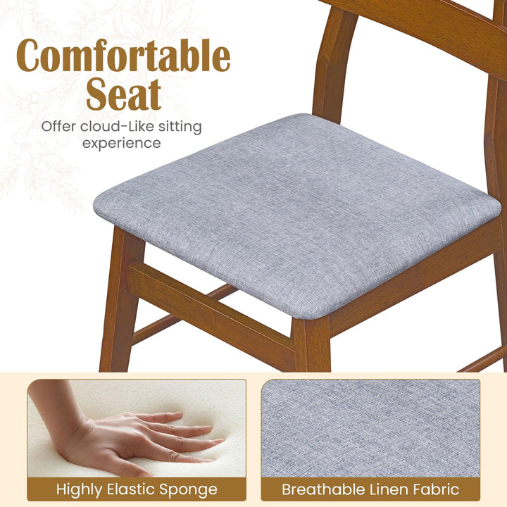 GIANTEX Upholstered Wooden Dining Chairs Set of 2/4 with Padded Seat