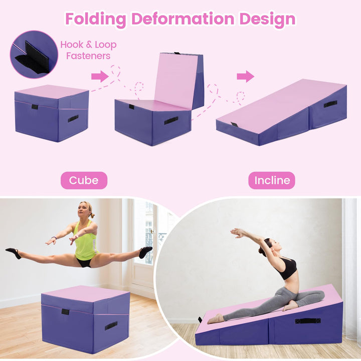 48‘’ x 24’’ Folding Incline Cheese Wedge Mat with Waterproof Cover