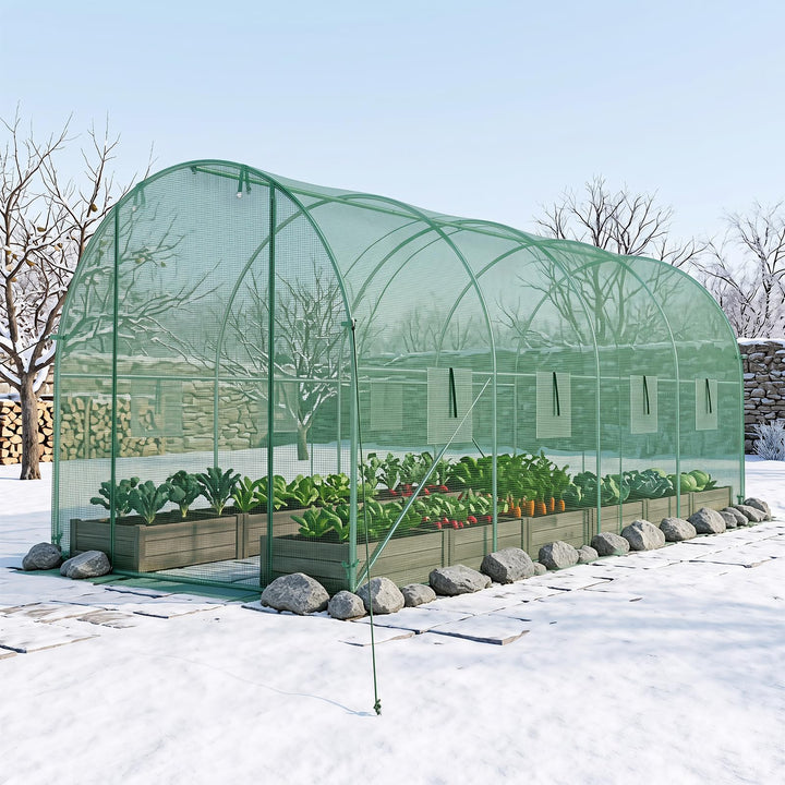 Giantex 15 x 7 x 7 ft Walk-in Tunnel Greenhouse for Outdoors