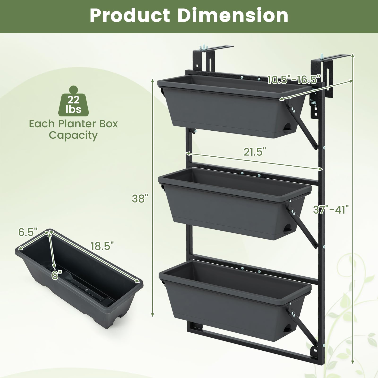 Giantex Vertical Raised Garden Bed, Hanging & Wall-Mounted Planter Garden Boxes