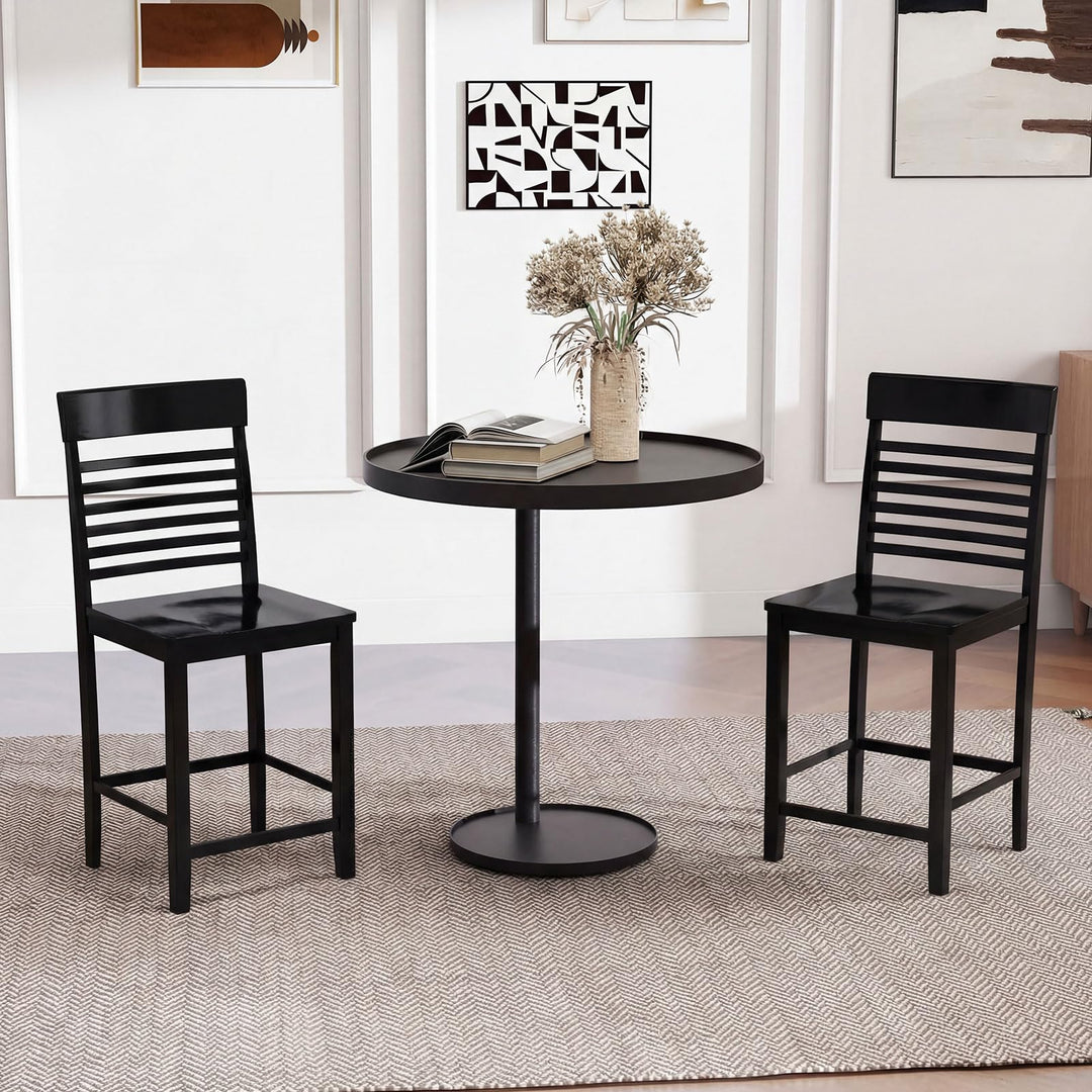 Giantex Dining Chair Set of 2/4 with Footrests and Solid Wood Frame