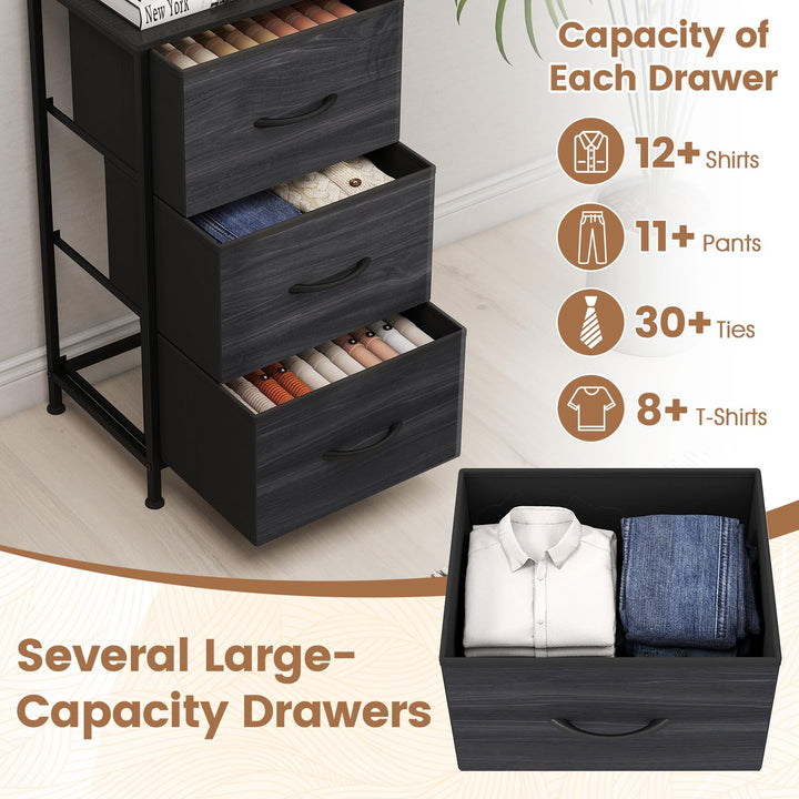 GIANTEX 3/4/5 Drawers Dresser Nightstand with Heavy-Duty Metal Frame