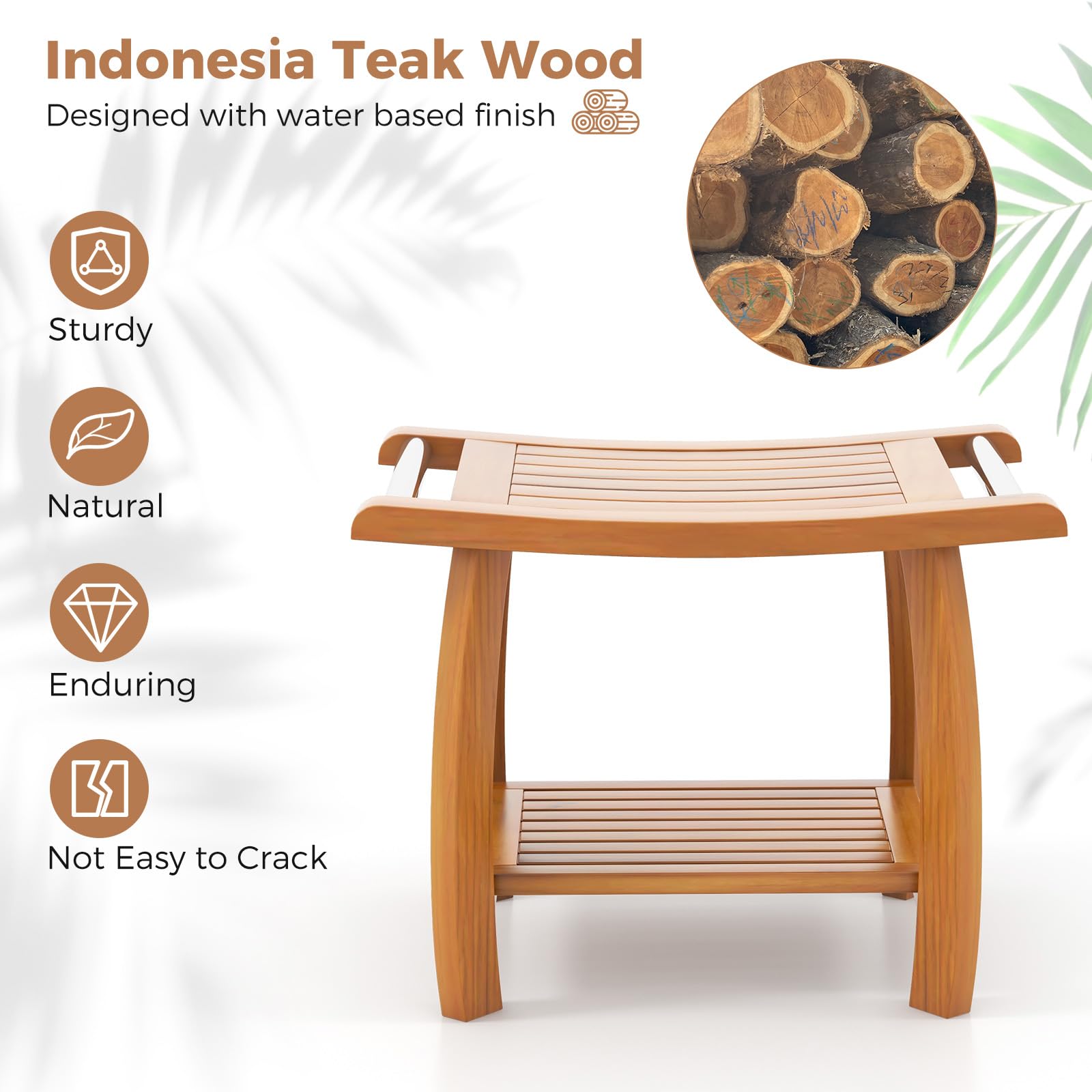 Bamboo Shower Stool For Shaving Legs Shower Seat Gaintex Teak