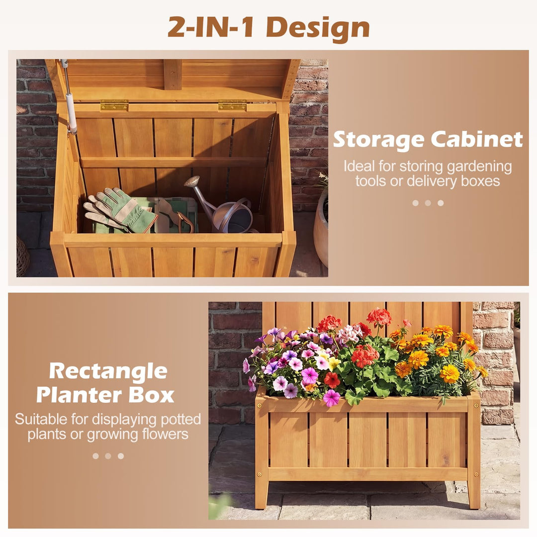 Giantex Outdoor Planter with Storage Box
