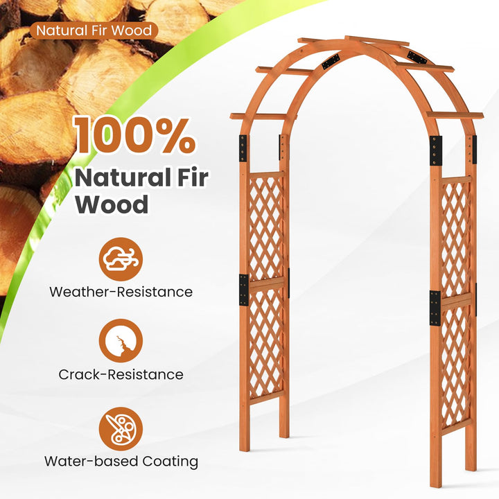 Giantex 7.7FT Wooden Garden Arbor Trellis