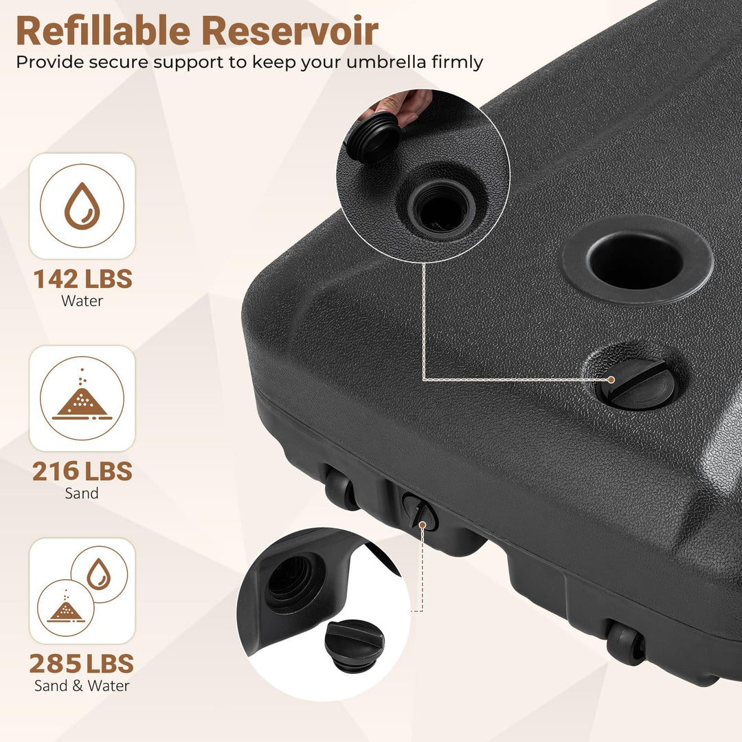 Giantex Fillable Cantilever Umbrella Base for Garden Pool Deck