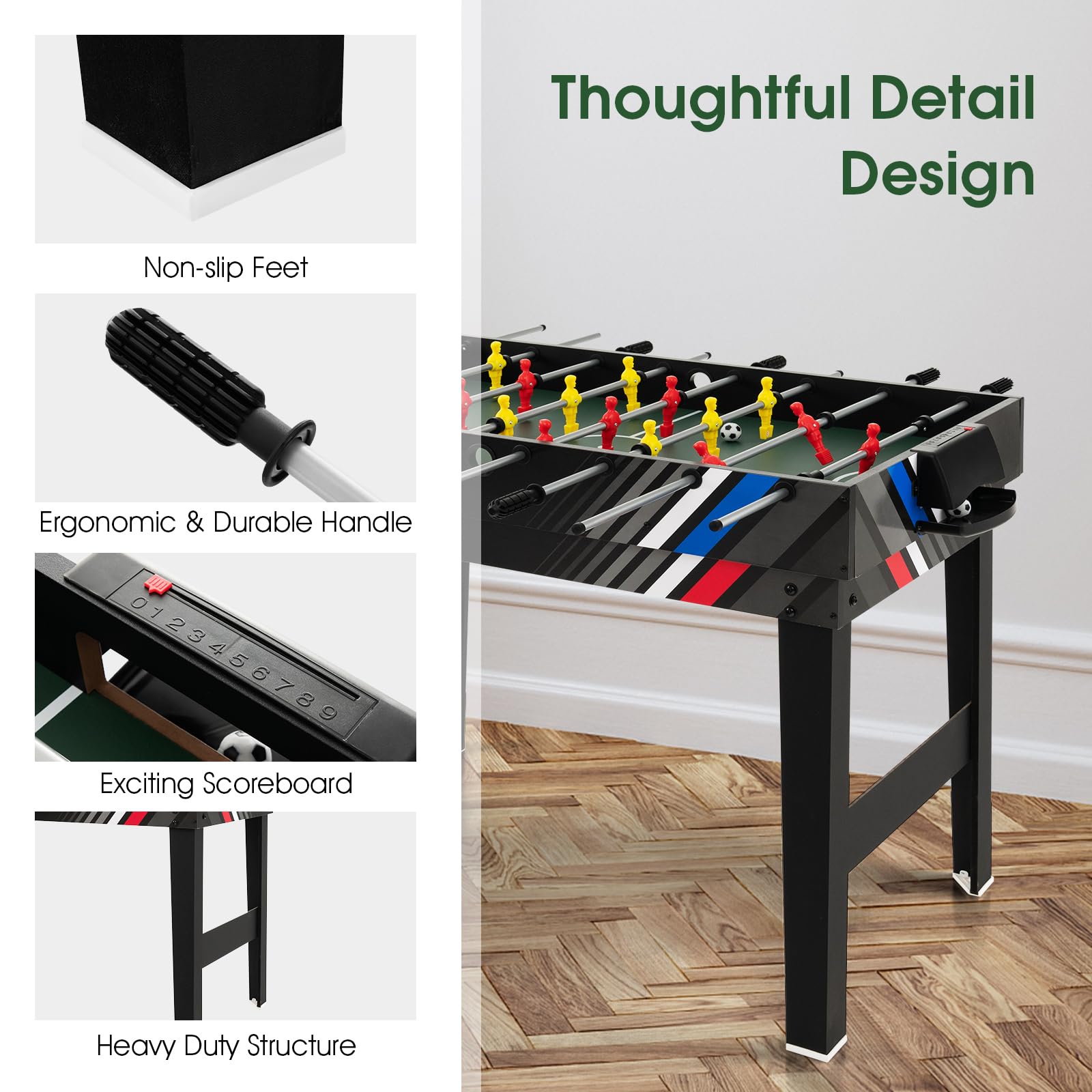 Giantex 4-in-1 Multi Game Table, 49 Inch Combination Game Tables with Adult Size Foosball Table