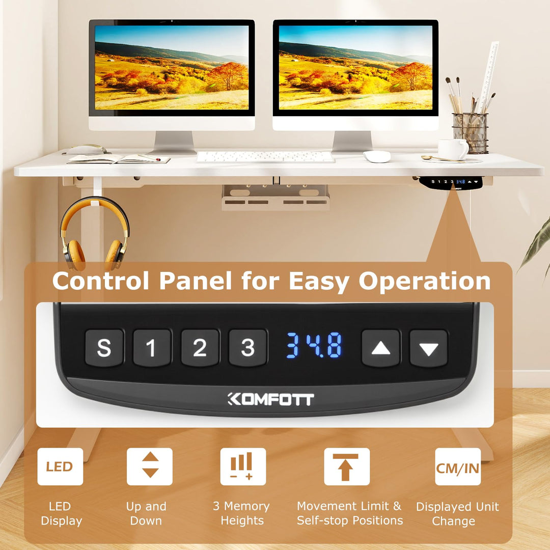 Giantex Electric Dual Motor Standing Desk | 48" x 30" Height Adjustable Sit Stand Computer Workstation w/3 Memory Height