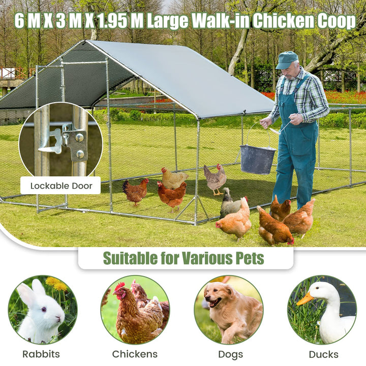 Giantex 20ft Large Metal Chicken Coop