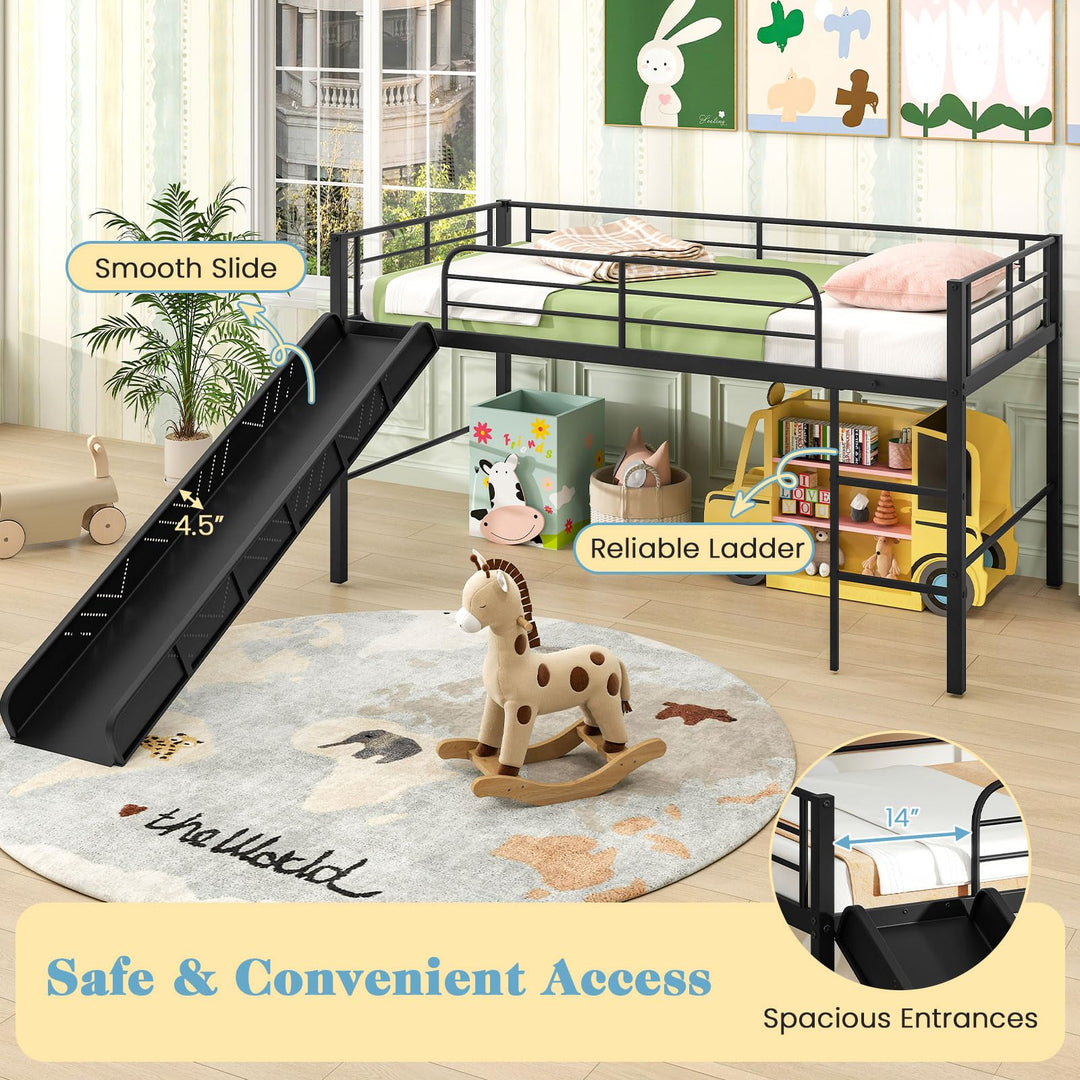 Giantex Low Loft Bed with Slide
