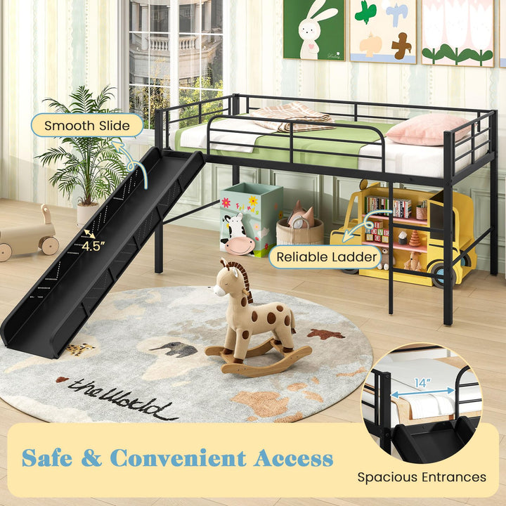 Giantex Low Loft Bed with Slide