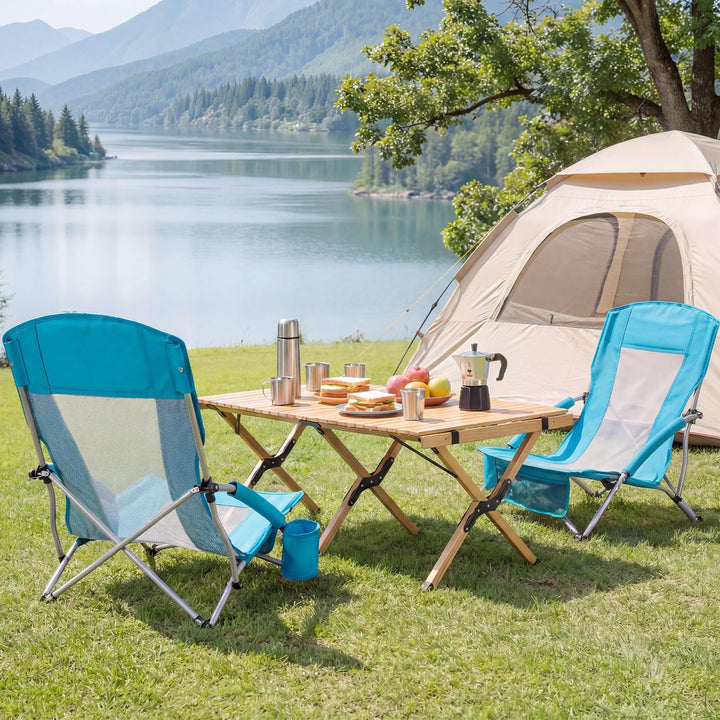 Giantex 2 Pack Folding Beach Chairs for Adults for Picnic Hiking &amp; Travel