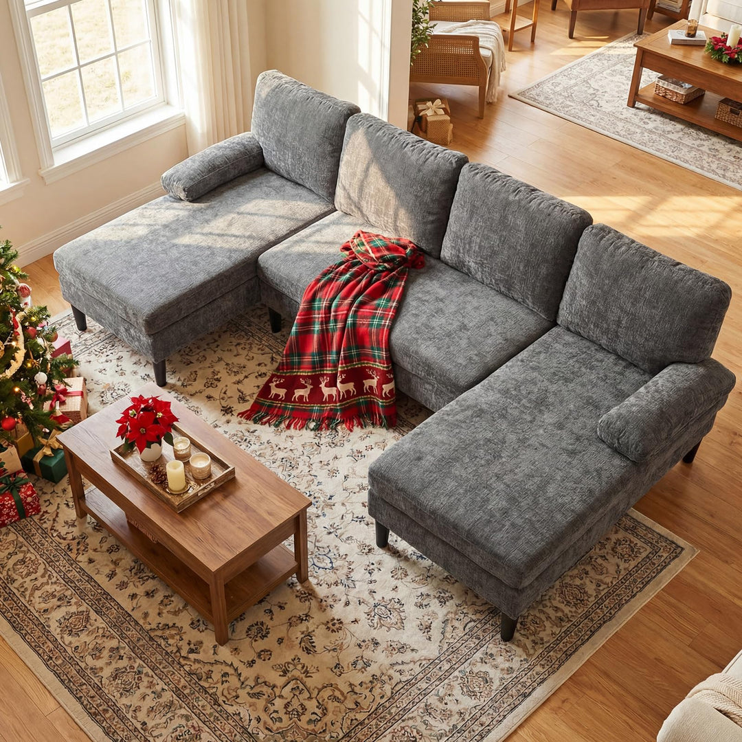 Giantex Sectional Couch for Living Room U-Shaped Sofa