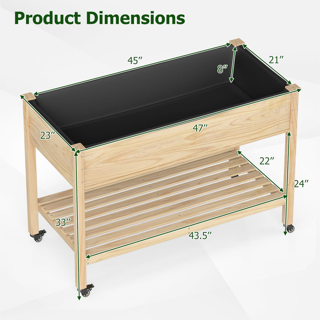 Giantex 47”x23”x33” Wood Planter Box