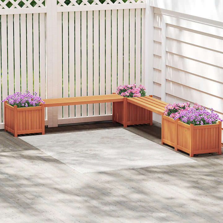 Giantex 2/4 in 1 Outdoor Bench with 2/4 Raised Garden Beds