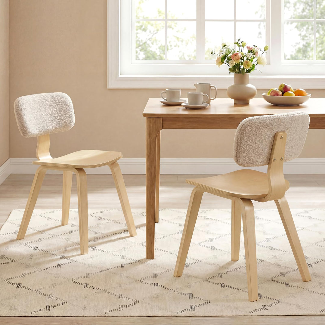 Giantex Dining Chairs Set of 4/2 Teddy Velvet Padded Backrest &amp; Ergonomic Seat