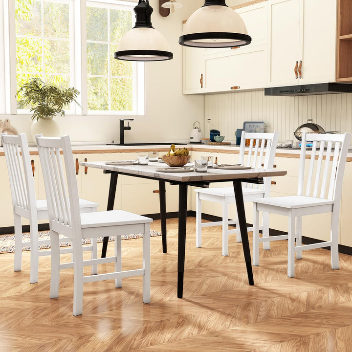 Giantex Wooden Dining Chairs Set of 2/4-100% Solid Rubber Wood Kitchen Chair with Curved Backrest