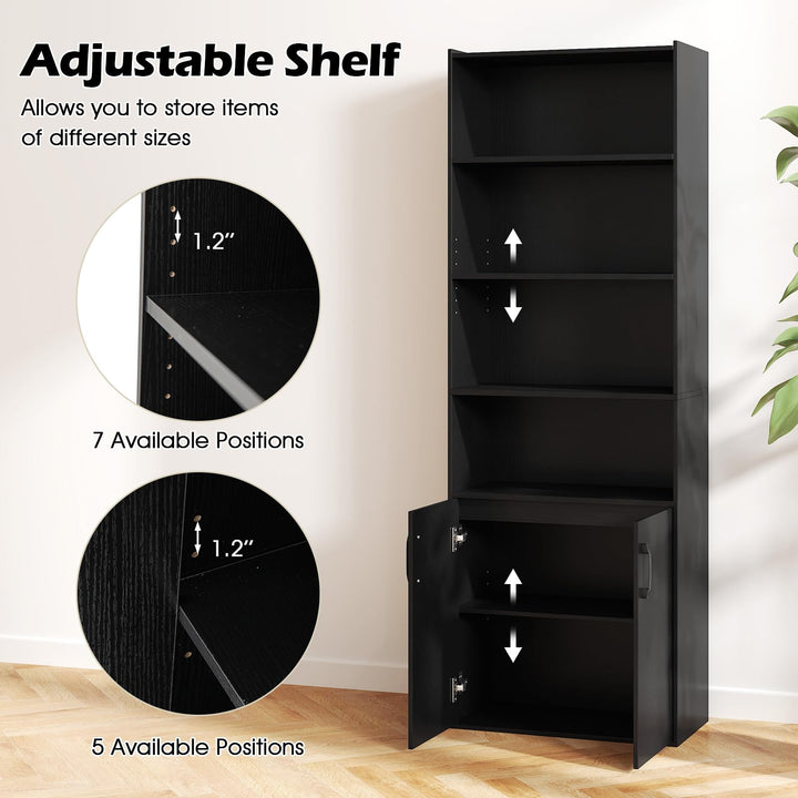Giantex 70" Bookcase with 2 Doors