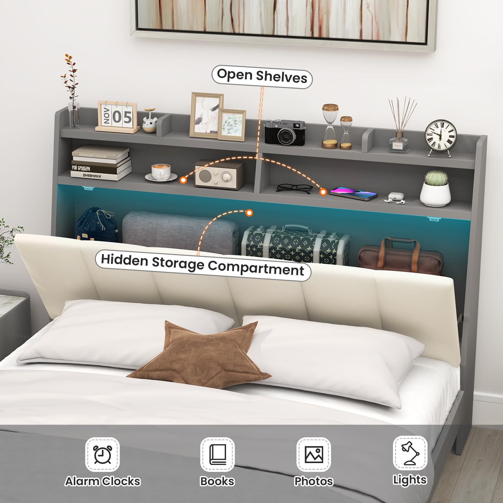 Giantex Full Size Bed Frame with Storage
