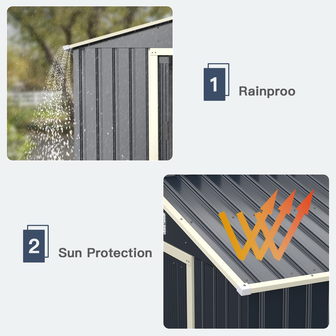 Outdoor Storage Shed with Double Sliding Door