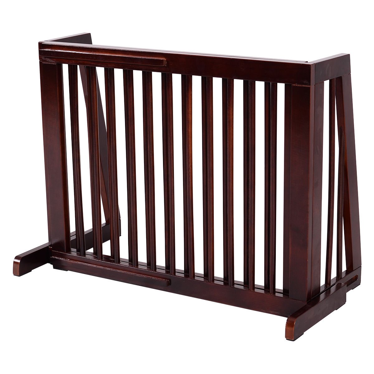 Adjustable Freestanding Pet Gate Step Over Fence - Giantex