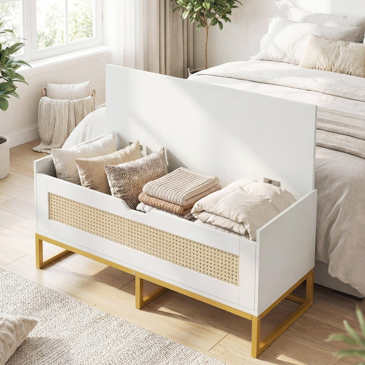 Giantex Flip-Top Entryway Bench with Removable Padded Seat &amp; Hidden Storage