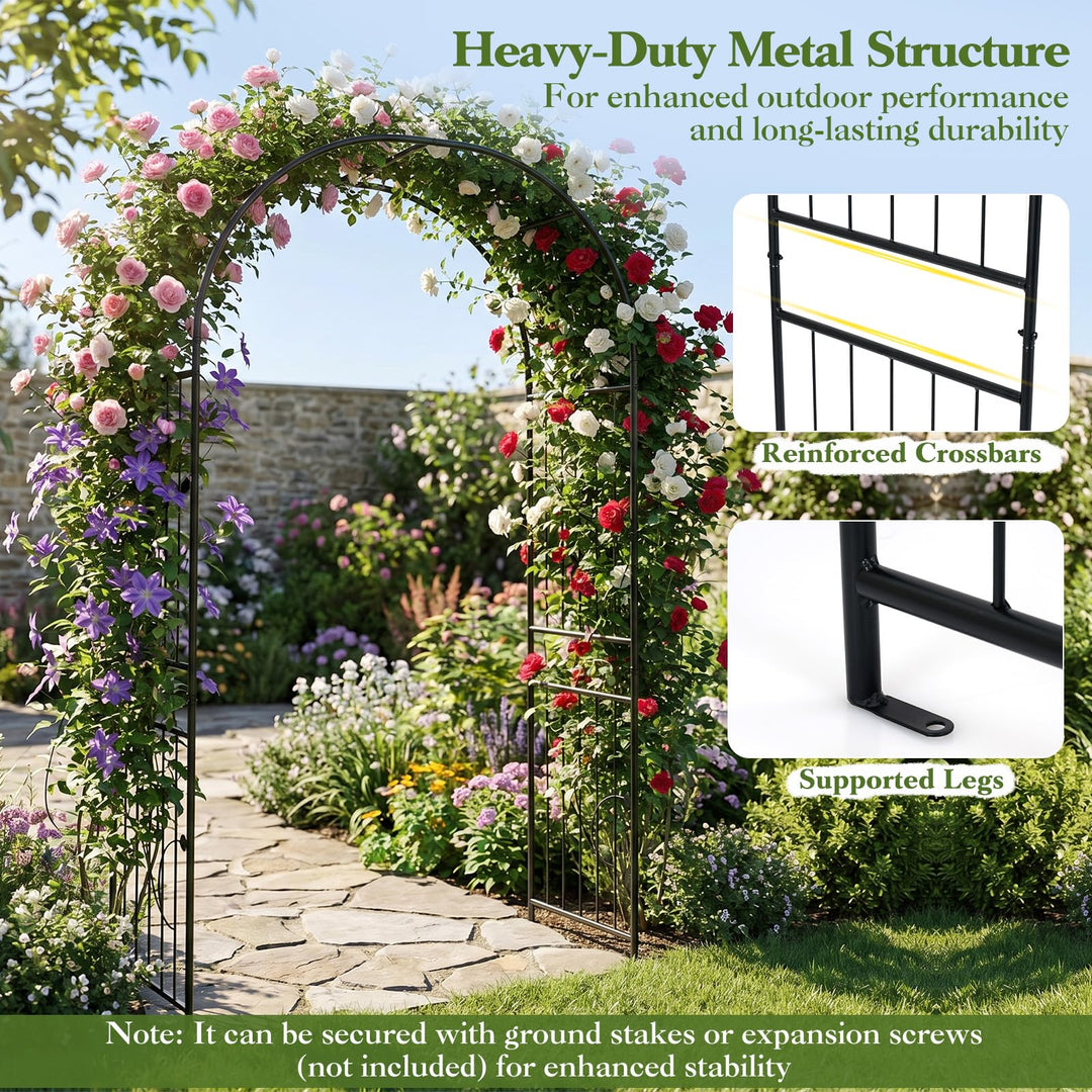 Giantex 87" Decorative Metal Garden Arbor Arch Trellis for Climbing Plants