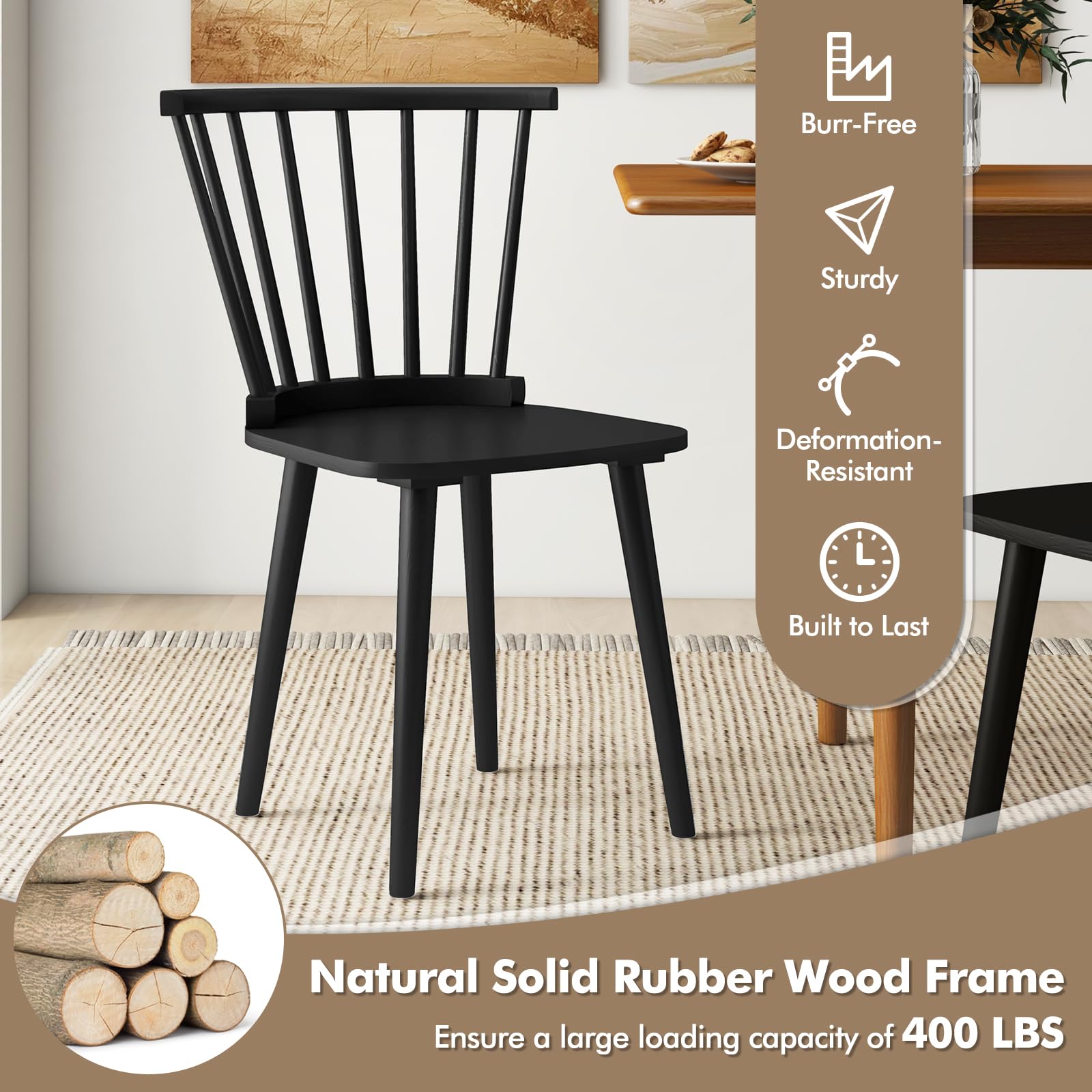 Giantex Wood Dining Chair, Windsor Dining Chairs