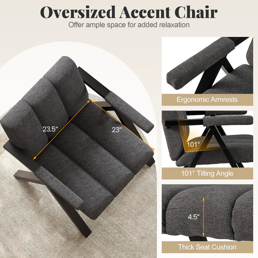 Giantex Mid-Century Modern Accent Chair with Deepened Seat