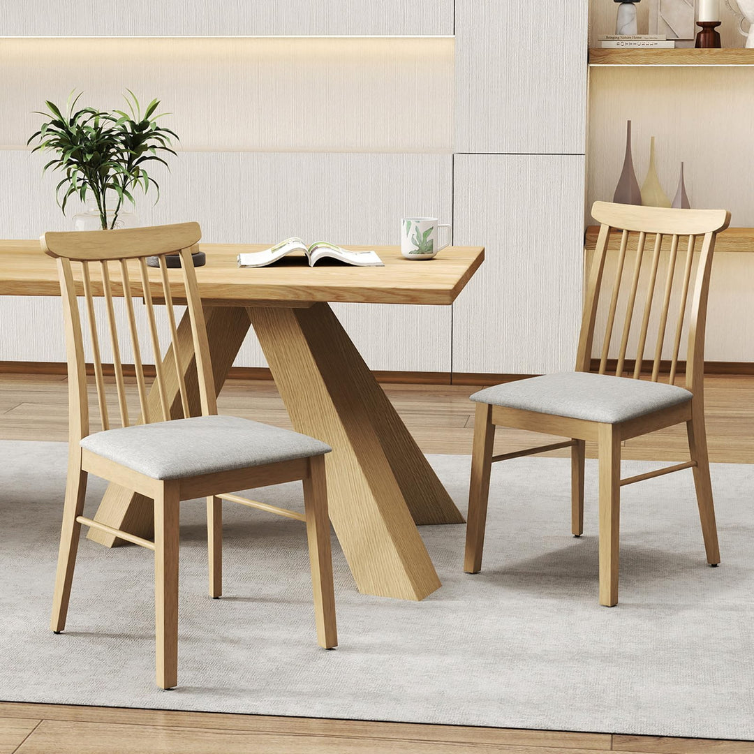 Giantex Dining Chairs Set of 2/4 w/Rubber Wood Frame
