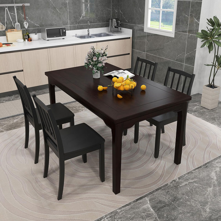 Giantex Farmhouse Dining Chairs Set of 2/4, Modern Kitchen Chairs w/Rubber Wood Legs & Curved Backrest